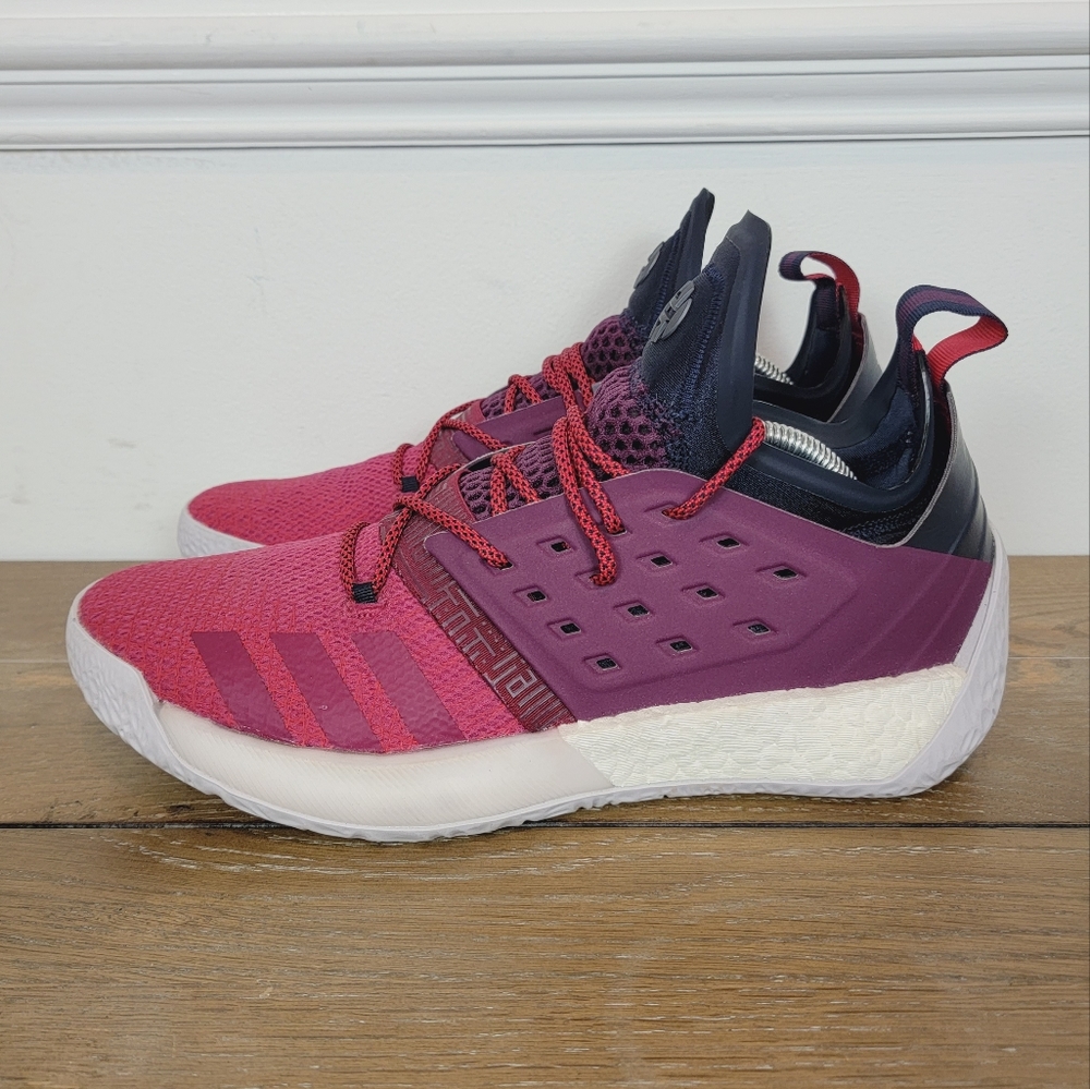 EUC!! Adidas James Harden Vol. 2 Ignite Maroon Basketball Sneakers Size 10.5.
